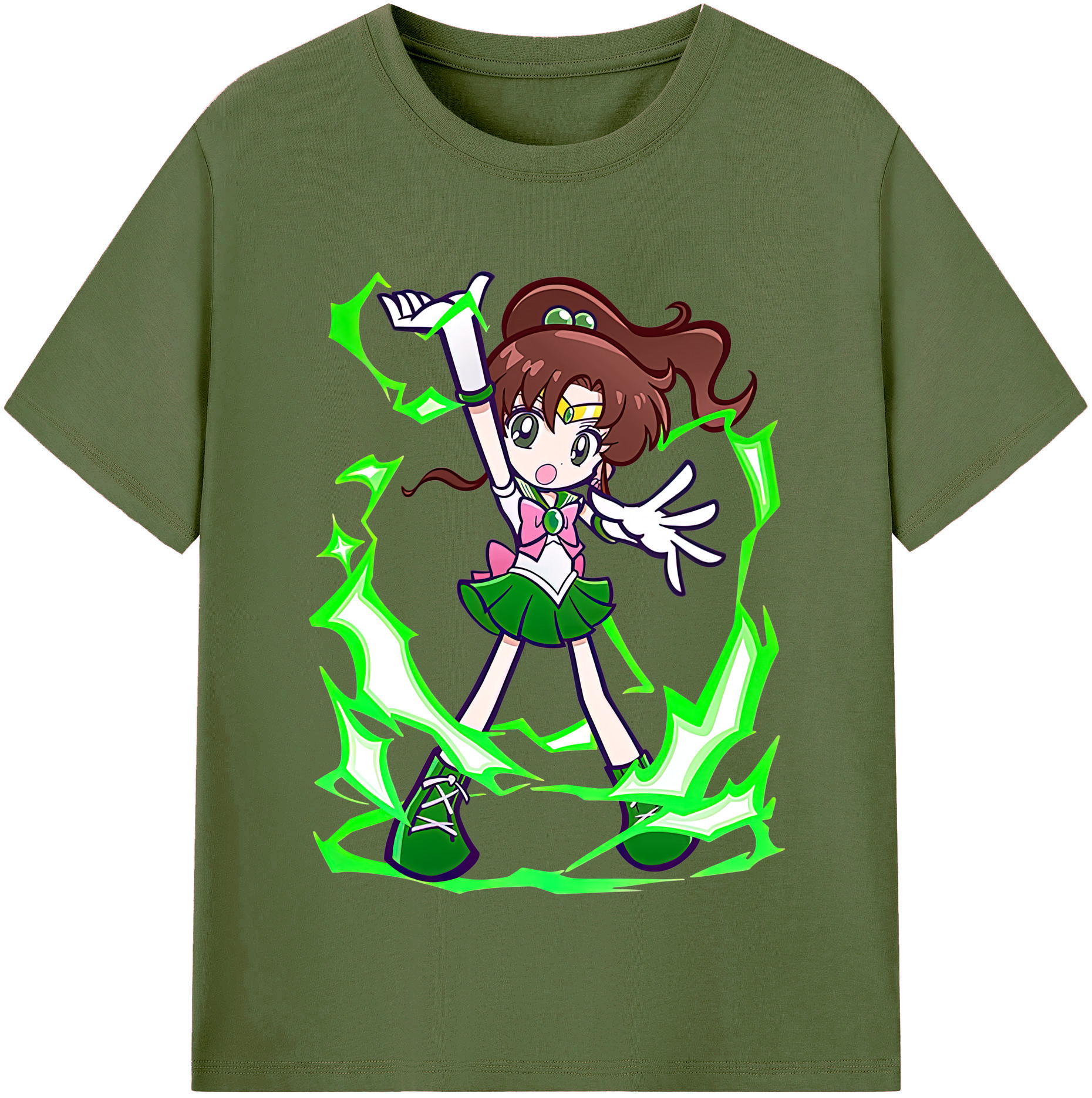（画像用） 美少女戦士セーラームーン 木野 まこと きの まこと Sailor Moon Kino Makoto （セーラージュピター；Sailor Jupiter） 綿100％半袖Tシャツ（フロントプリント）